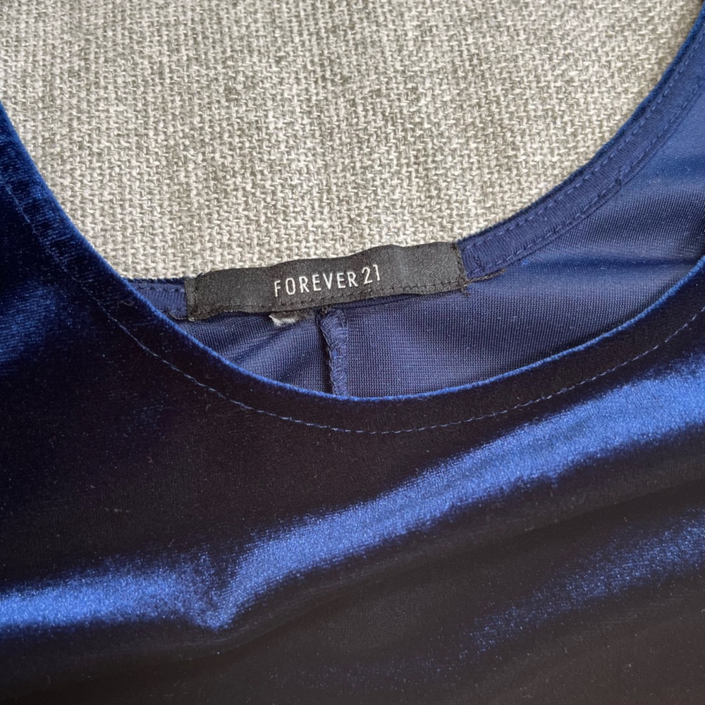 Forever 21 Velour Velvet Color-block Striped Bodysuit Sz M - Picture 3 of 7